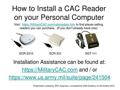 infantry army smart card|How to Install CAC Reader on your Personal Computer.